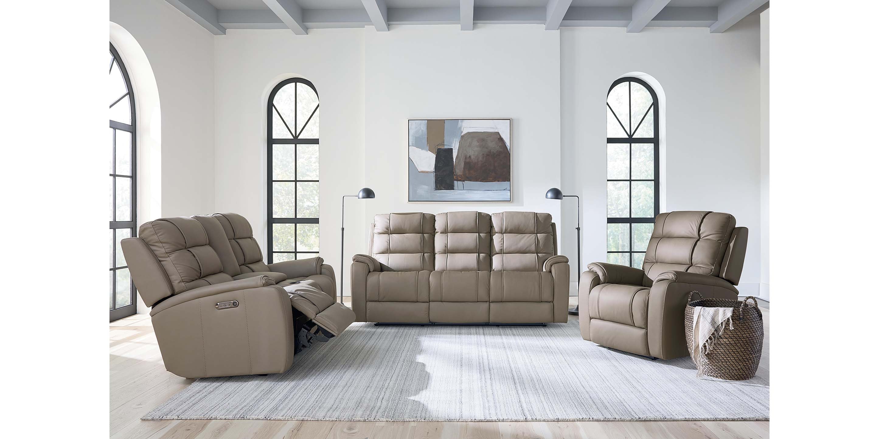 Wendell Leather Power Reclining Loveseat - Thumbnail 4