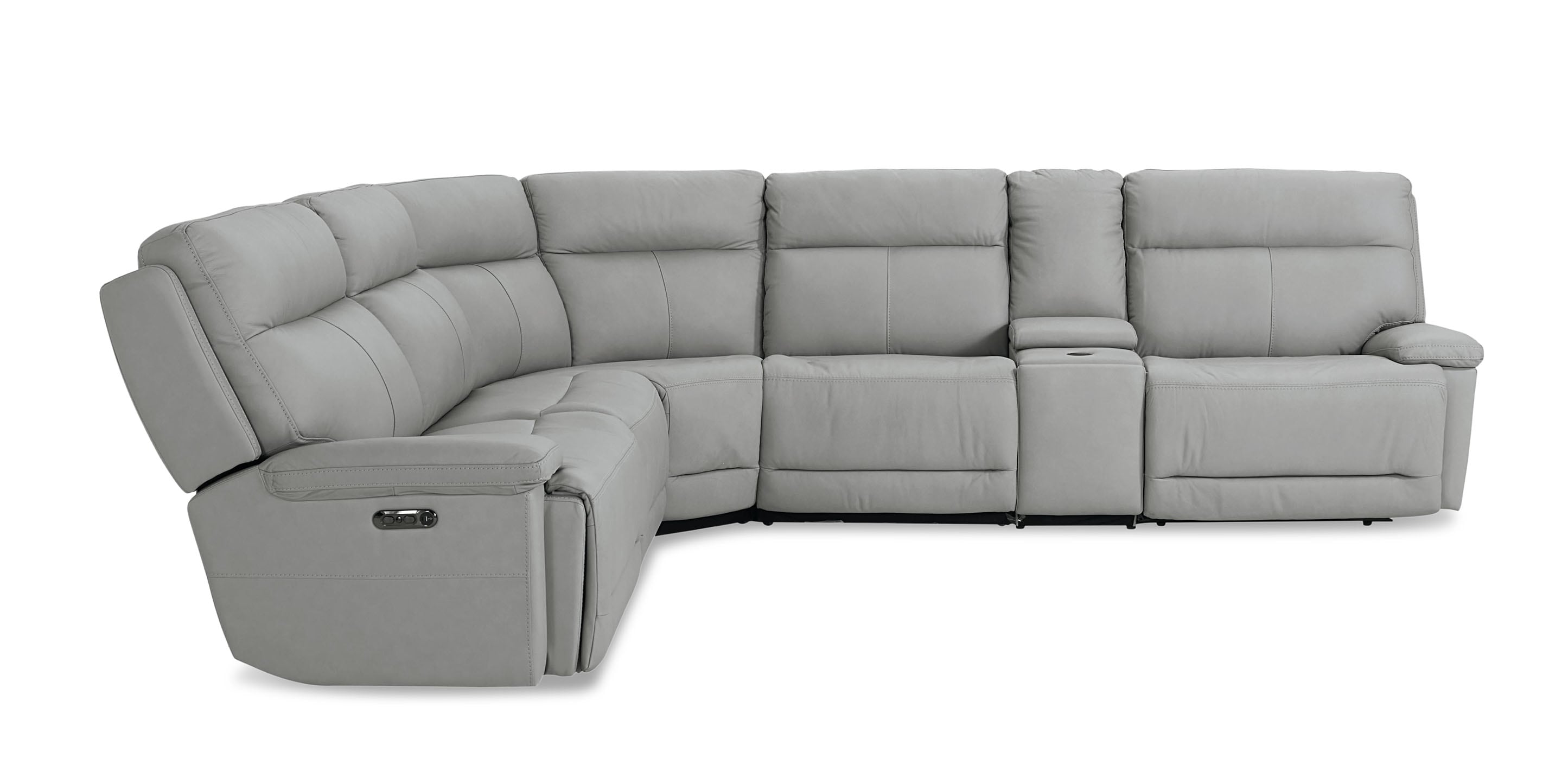 Fletcher Leather Power Reclining Sectional - Thumbnail 3