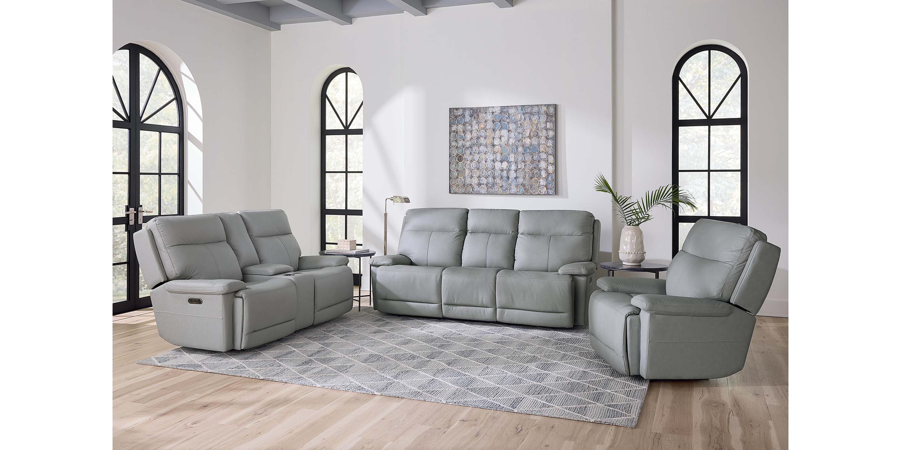 Fletcher Leather Power Reclining Sofa - Thumbnail 5