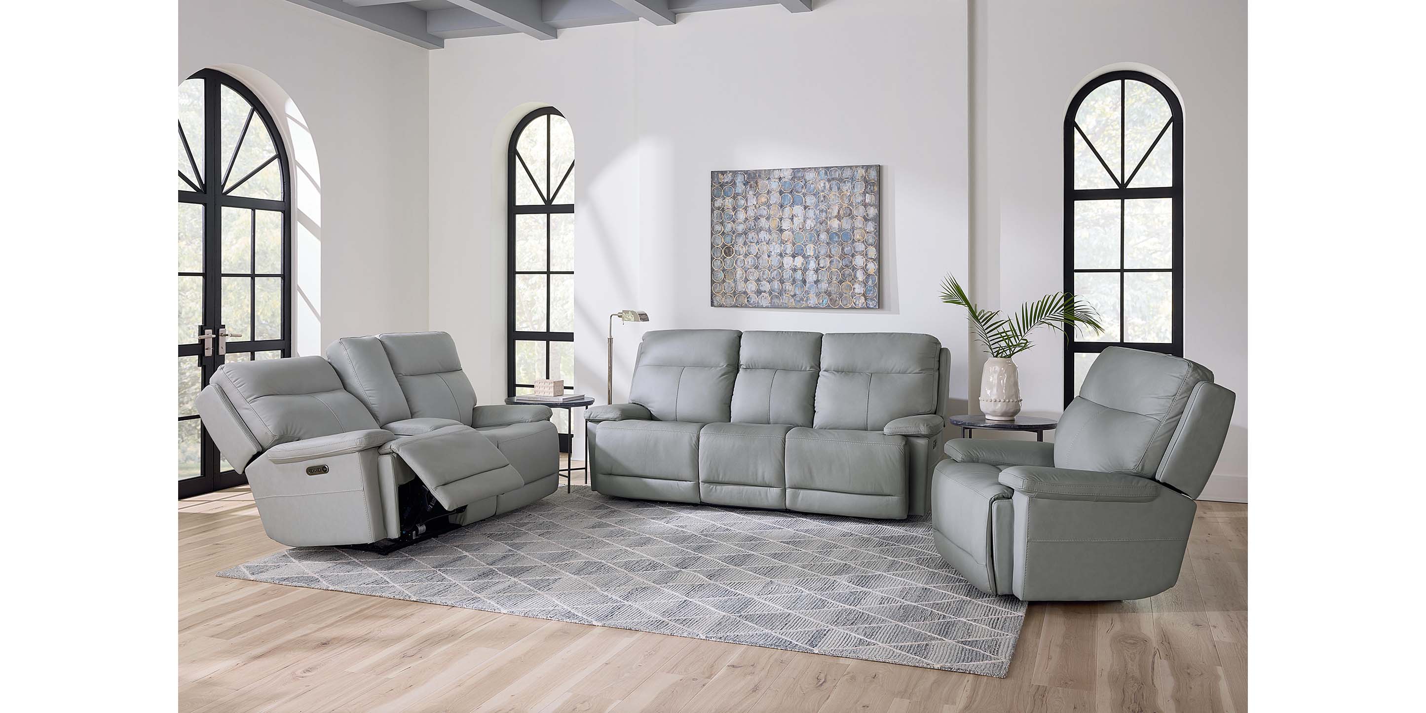 Fletcher Leather Power Reclining Loveseat - Thumbnail 3