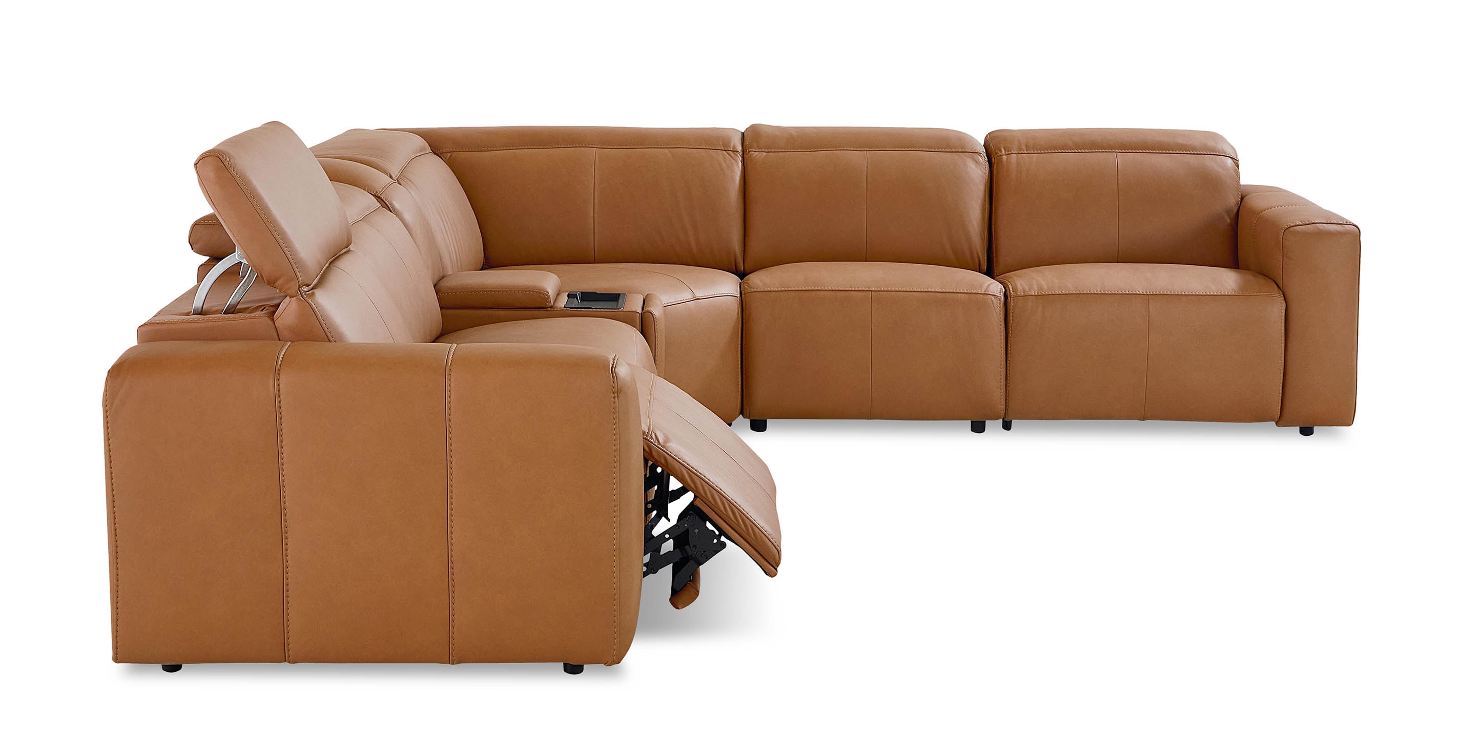 Bassett Furniture Airy Leather Reclining Sectional - Thumbnail 5