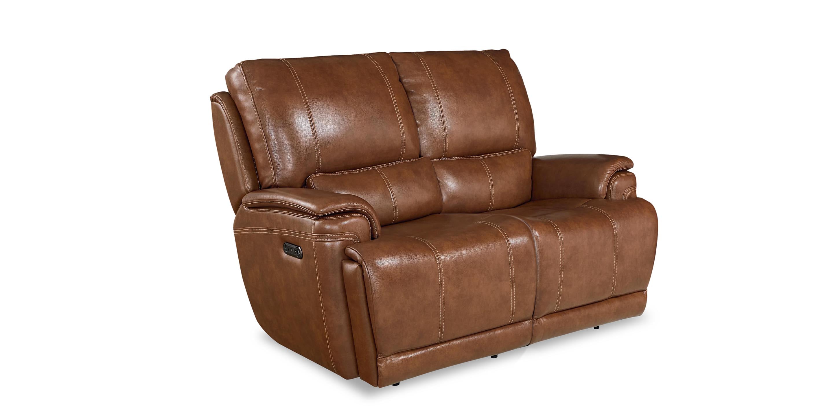 Burlington Leather Power Reclining Loveseat - Thumbnail 2