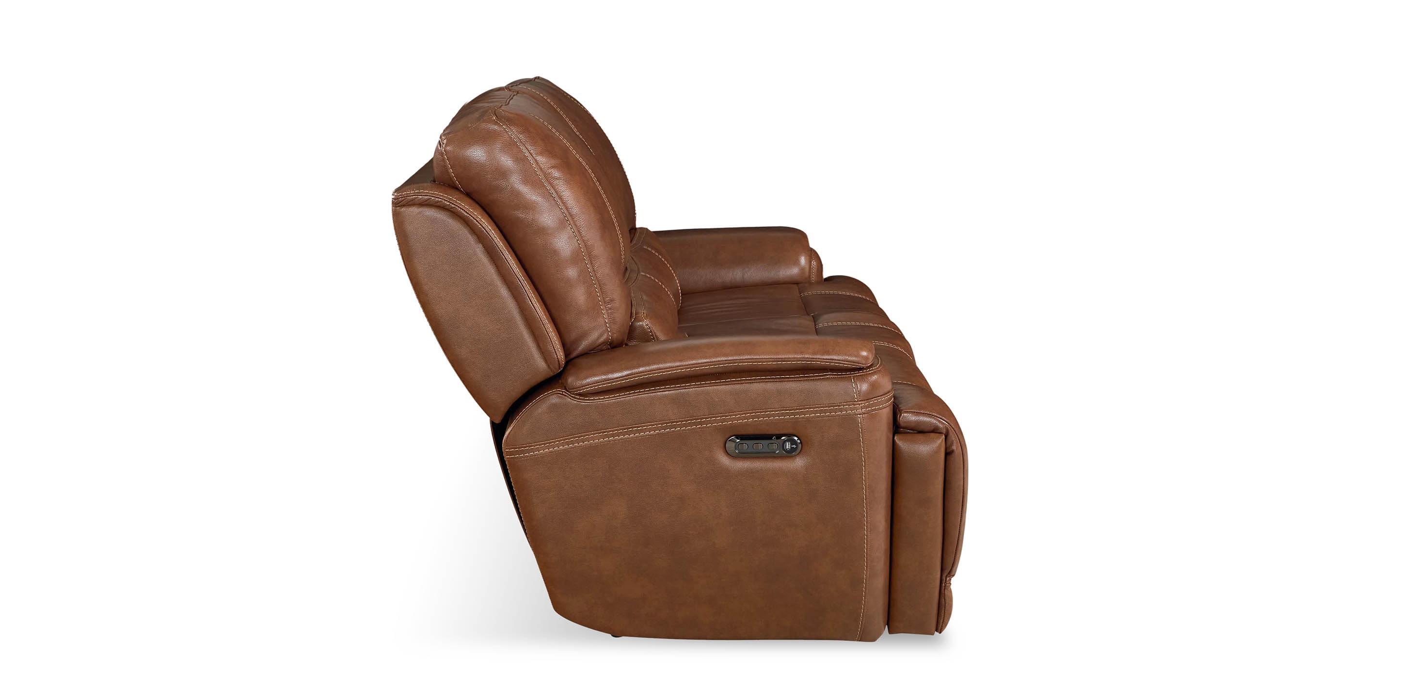 Burlington Leather Power Reclining Loveseat - Thumbnail 4