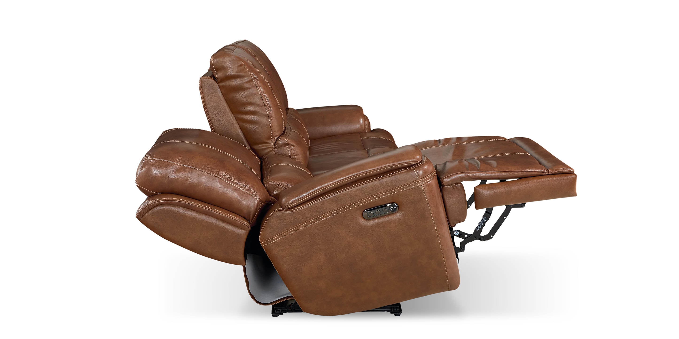 Burlington Leather Power Reclining Loveseat - Thumbnail 3