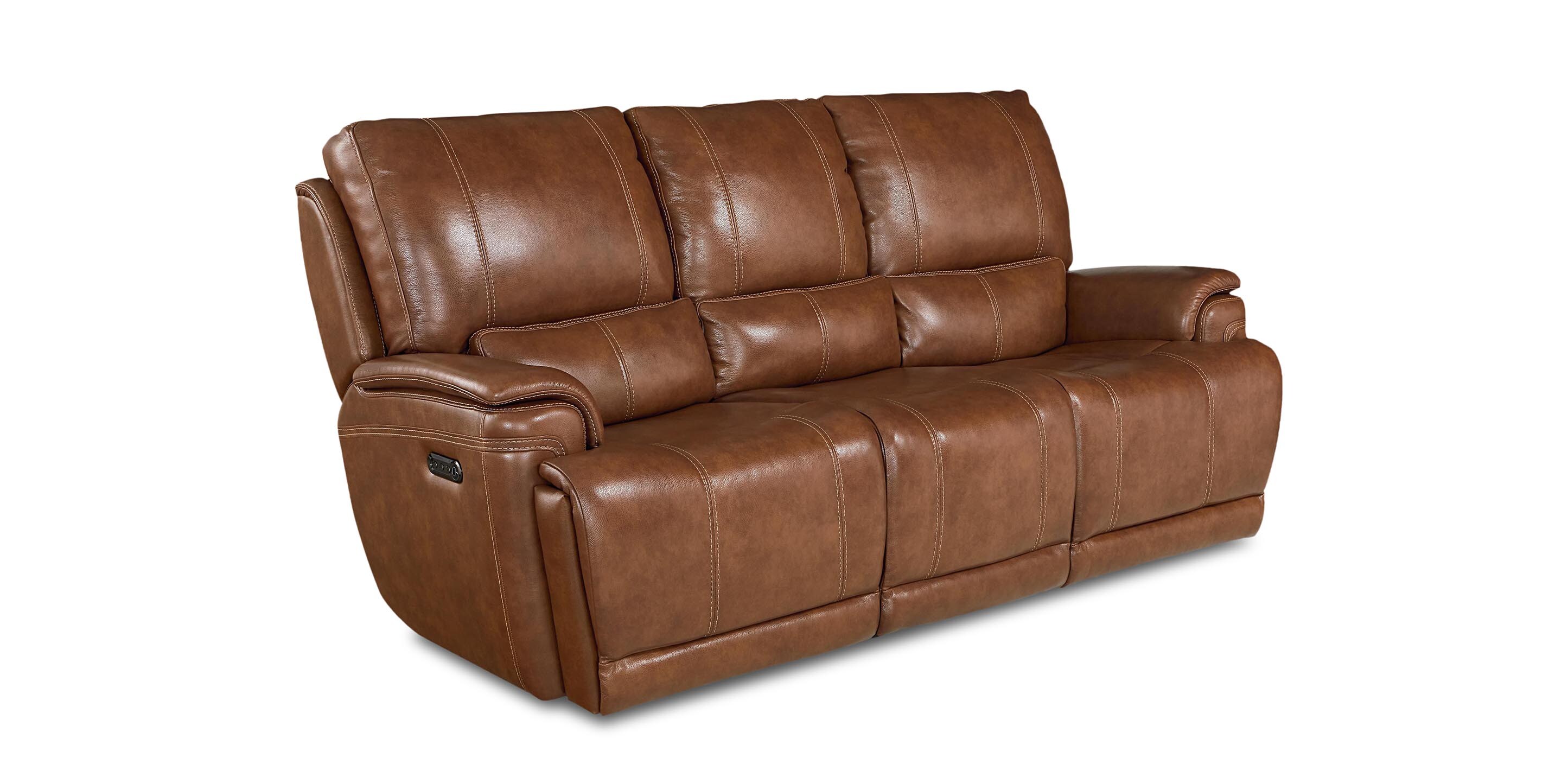 Burlington Leather Power Reclining Sofa - Thumbnail 2
