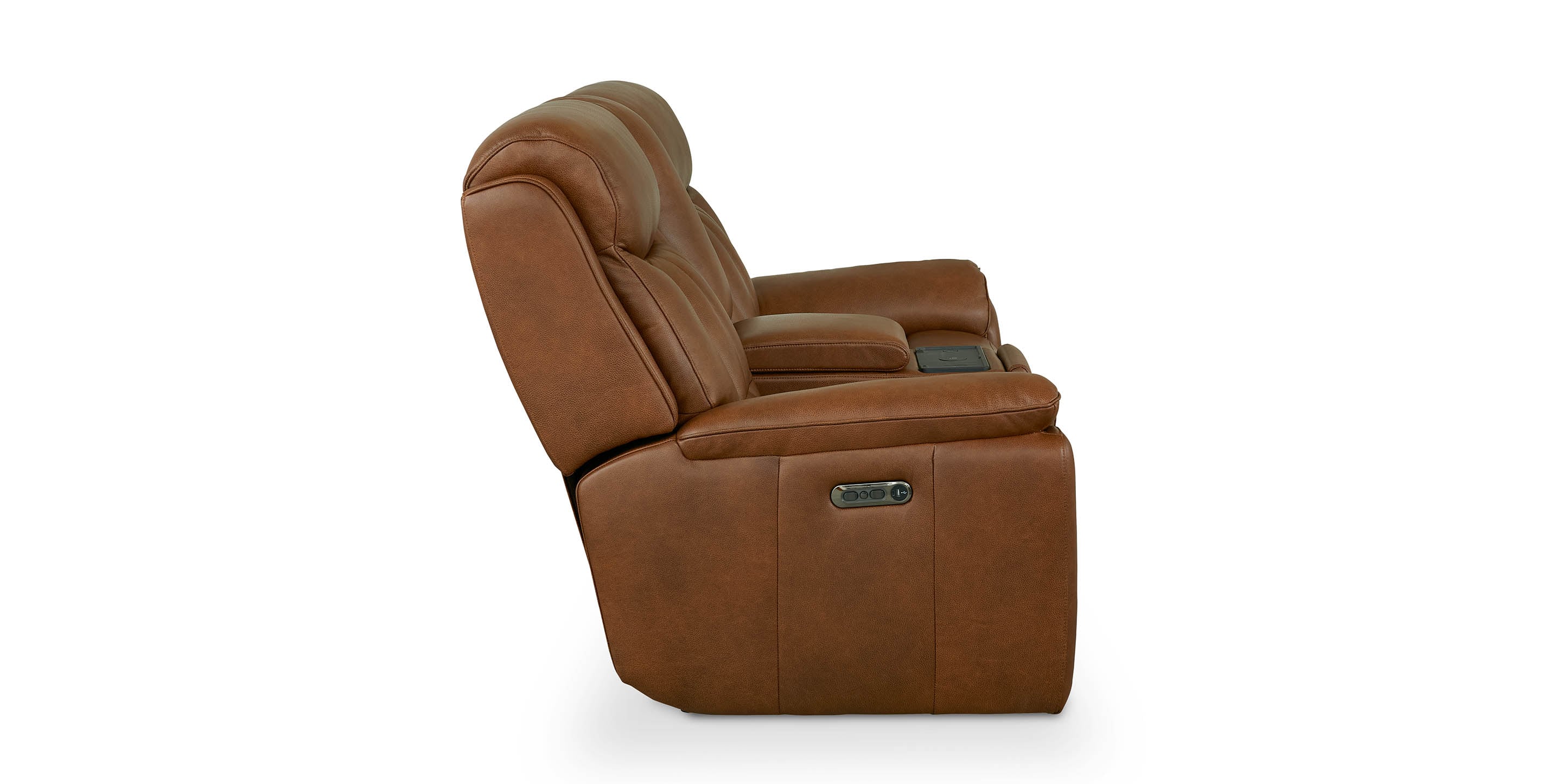 Benson Leather Power Reclining Loveseat with Center Console - Thumbnail 2