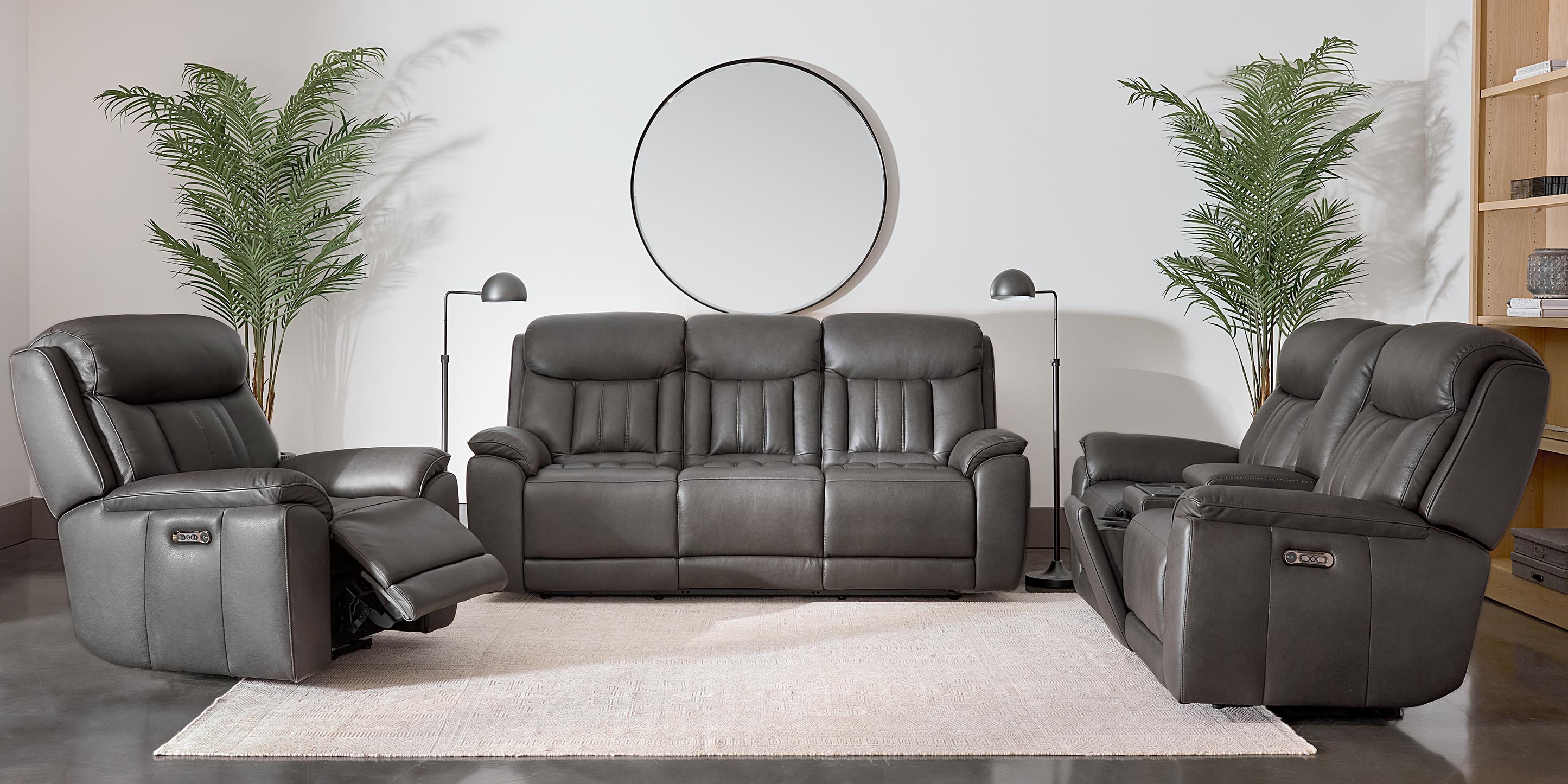 Benson Leather Power Reclining Loveseat with Center Console - Thumbnail 3