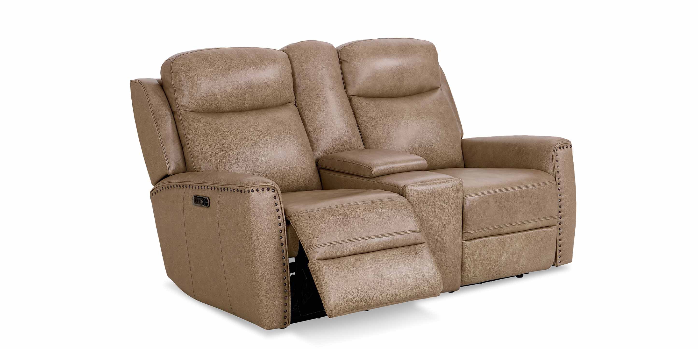 Douglas Leather Power Reclining Loveseat - Thumbnail 2