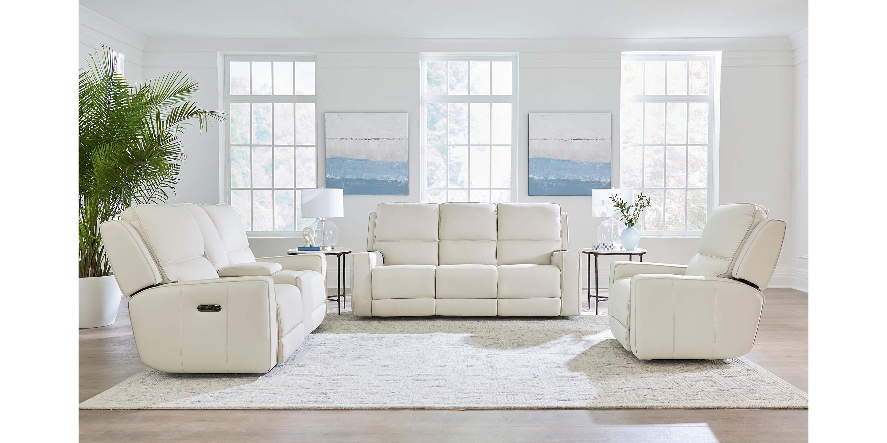 Raymond Leather Power Reclining Loveseat - Thumbnail 4