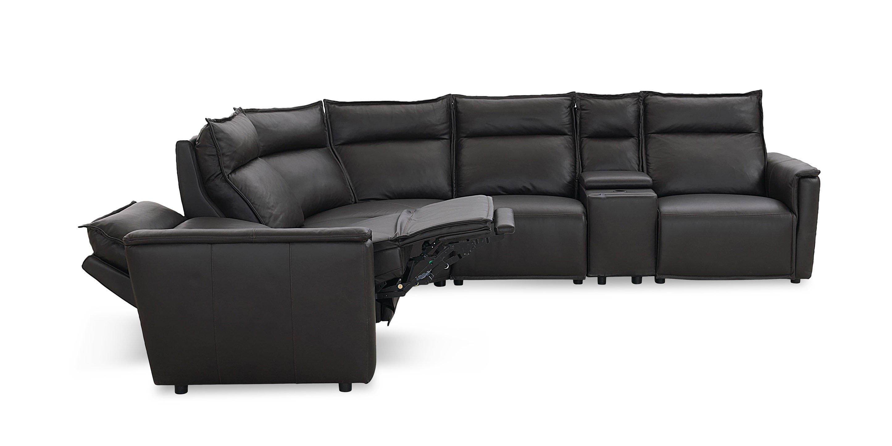 Chauncey Leather Power Reclining Sectional - Thumbnail 4
