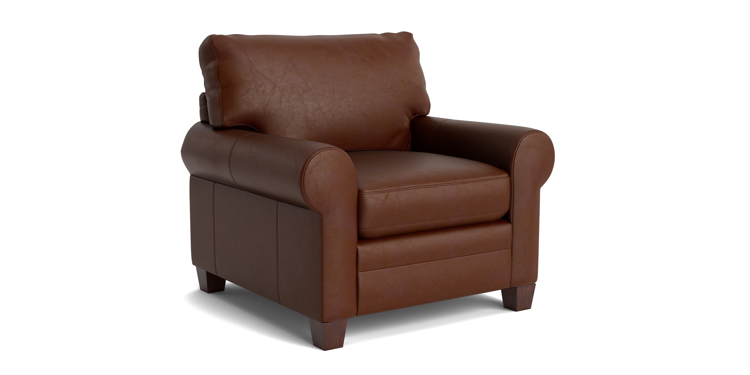 Carolina Leather Roll Arm Chair