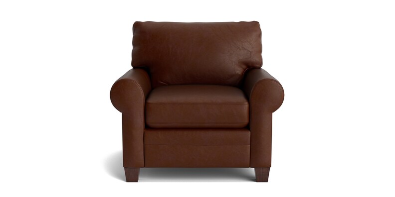 Carolina Leather Roll Arm Chair Bassett Furniture - Main Image