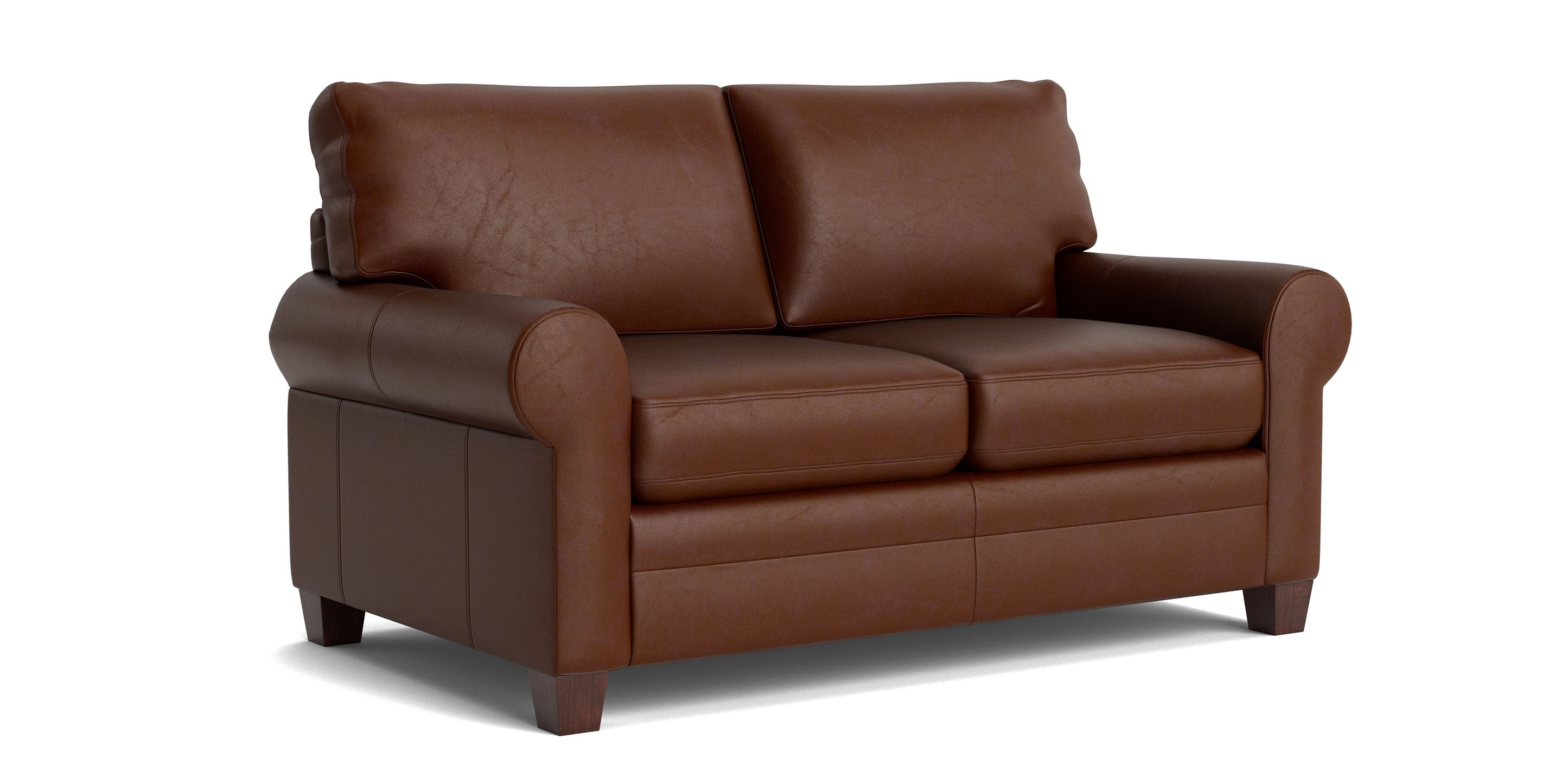 Carolina Leather Roll Arm Loveseat