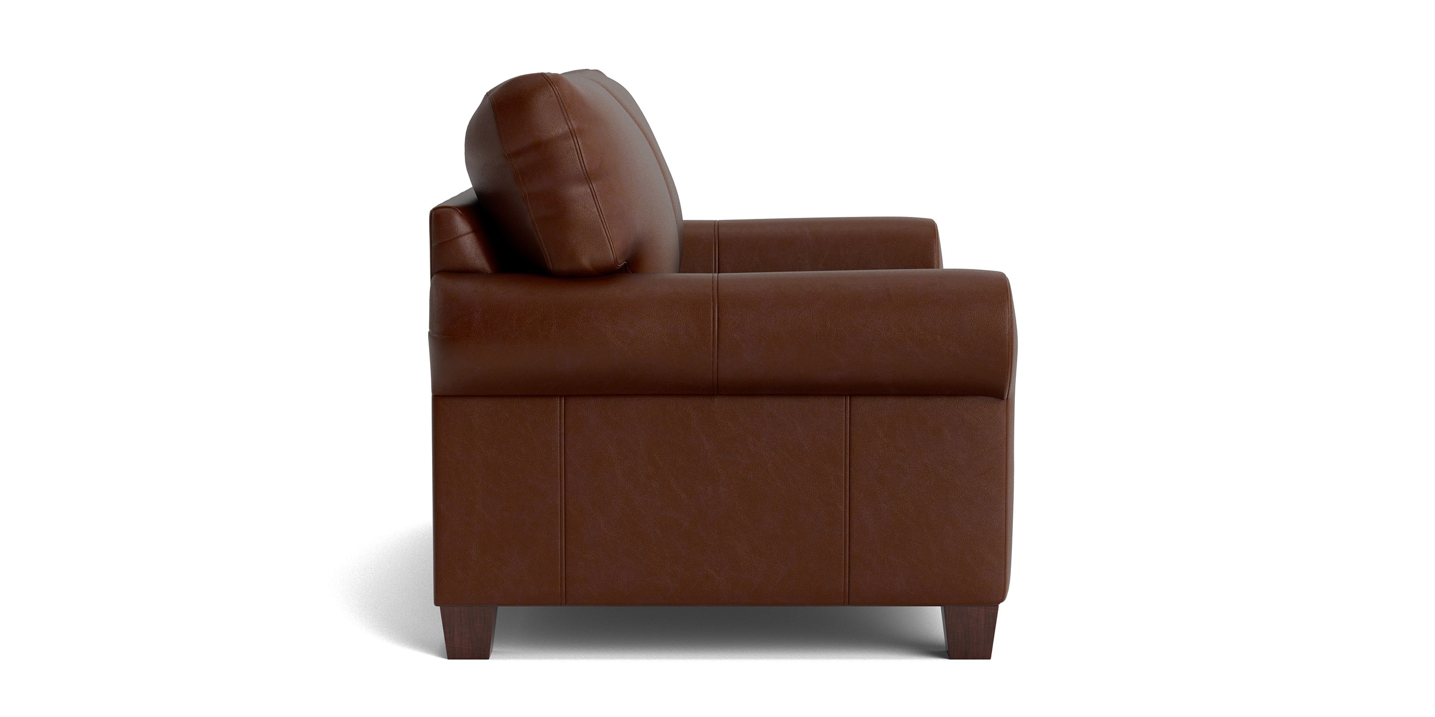 Carolina Leather Roll Arm Loveseat - Thumbnail 3