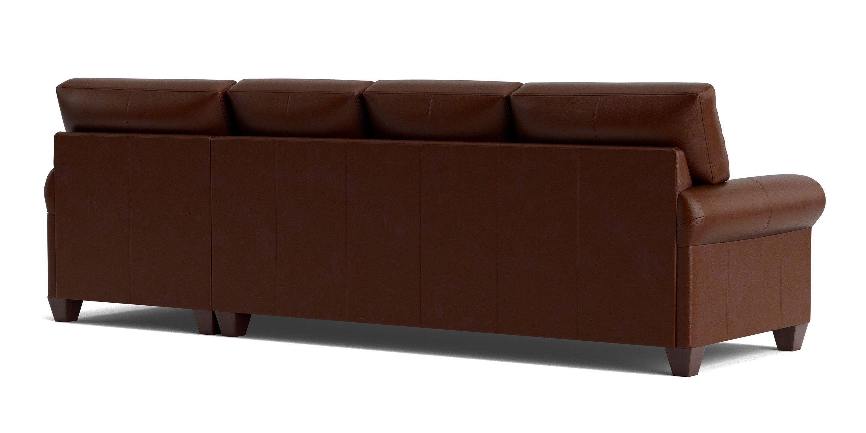 Carolina Leather Roll Arm Chaise Sectional - Thumbnail 4
