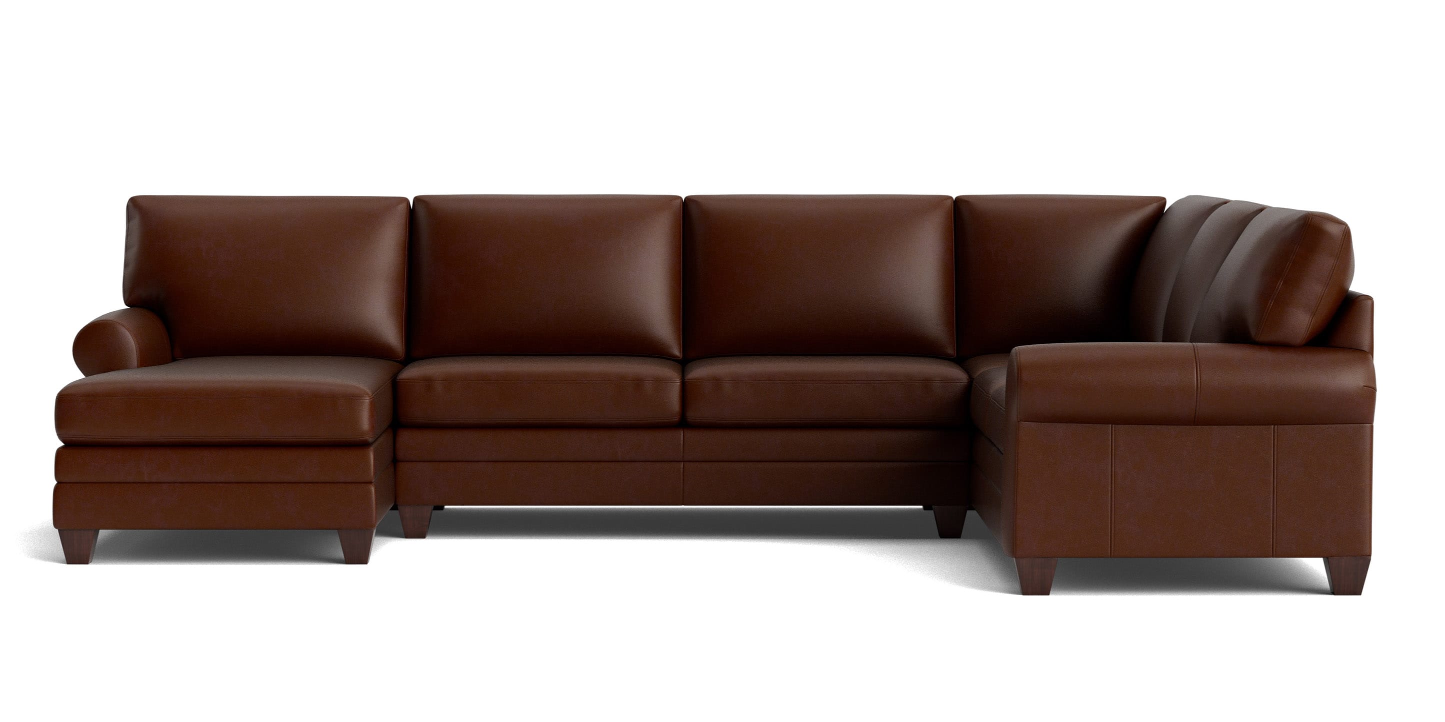 Carolina Leather Track Arm U-Shaped Sectional - Thumbnail 3