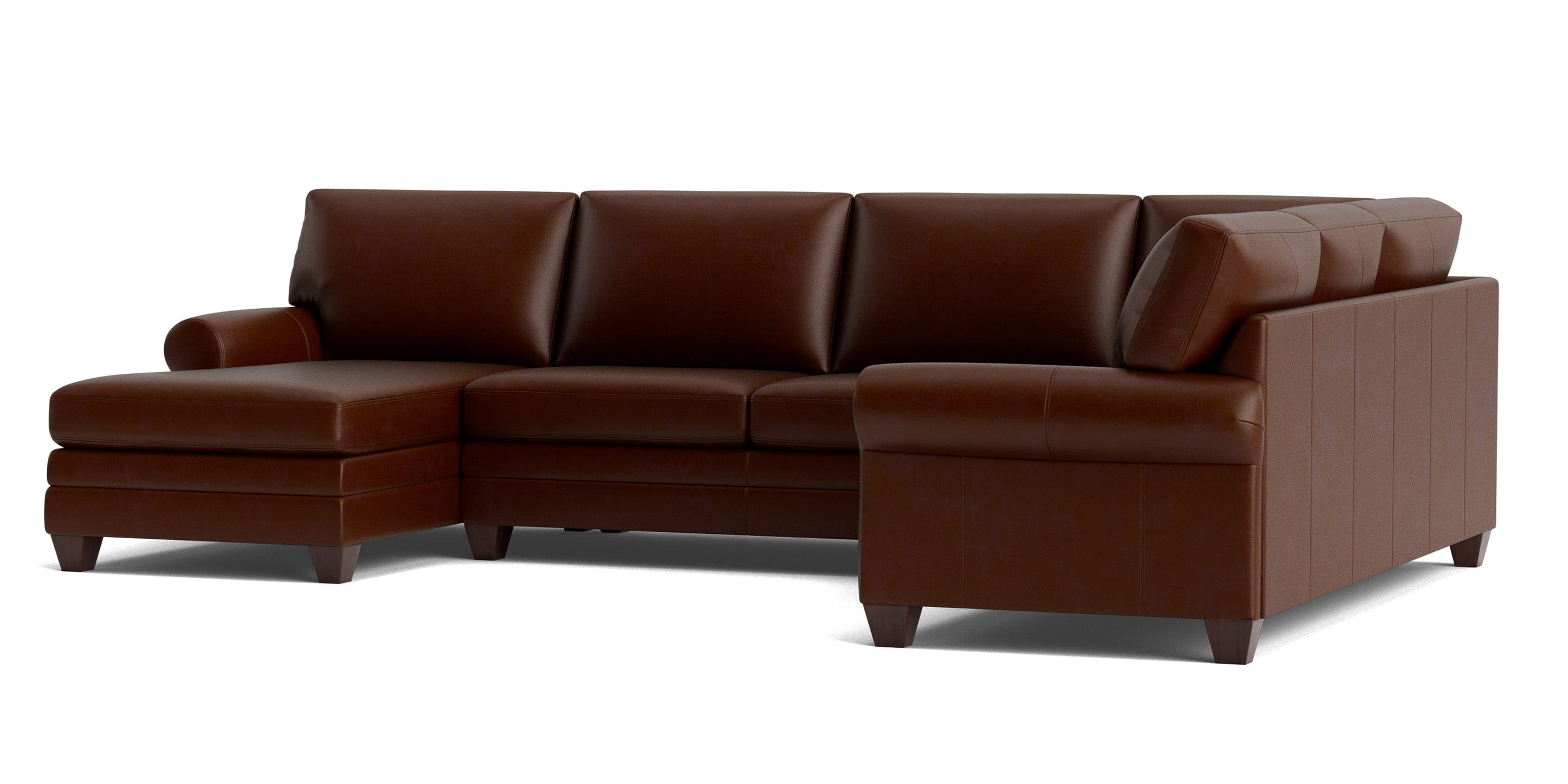 Carolina Leather Track Arm U-Shaped Sectional
