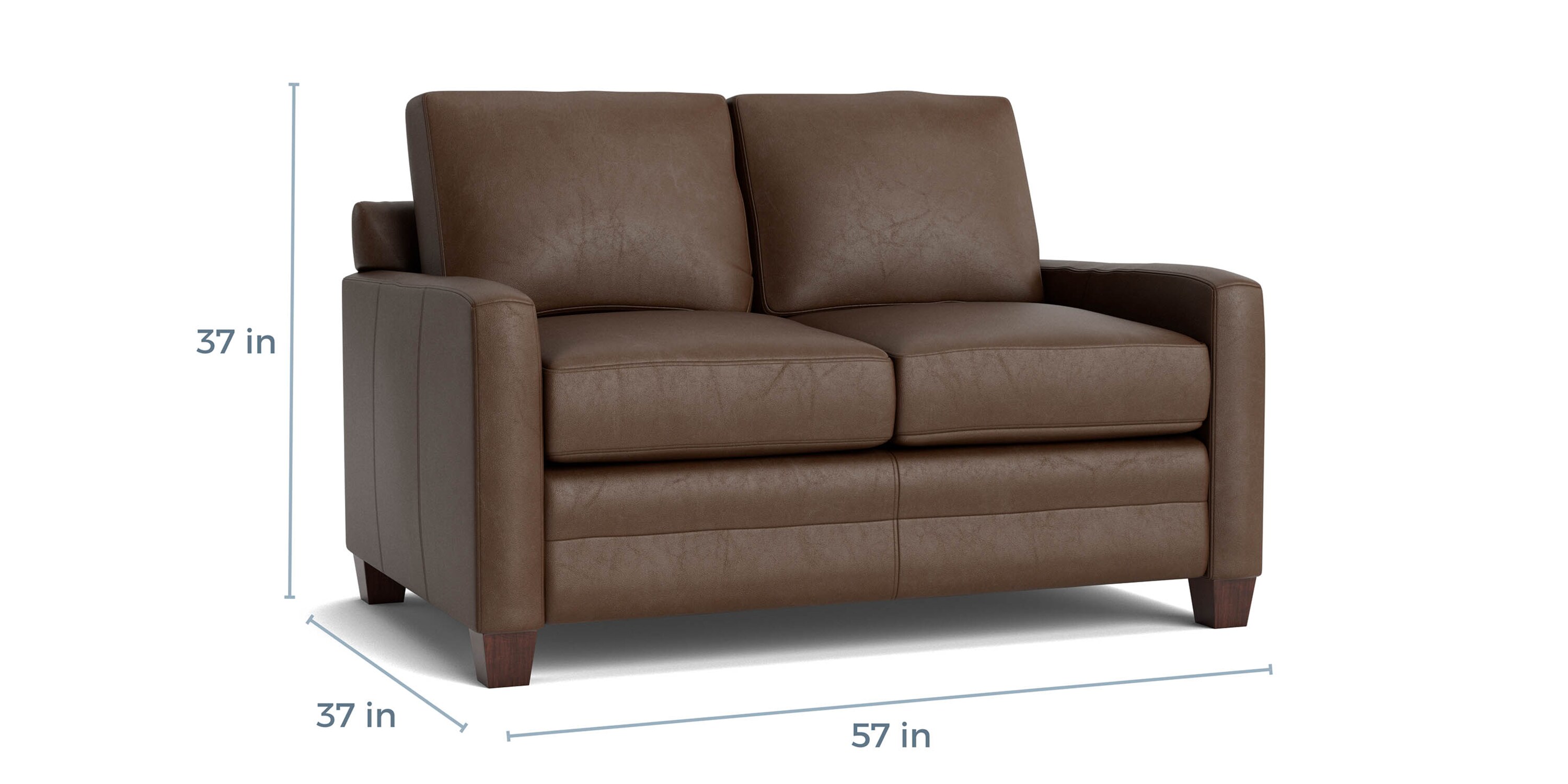 Carolina Leather Track Arm Loveseat | Bassett Furniture