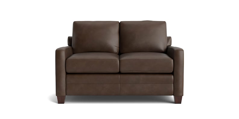 Leather Thin Track Arm Loveseat image number 0