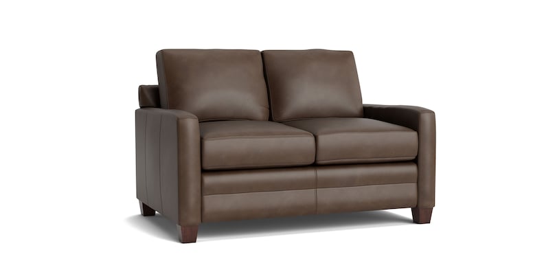 Leather Thin Track Arm Loveseat image number 2