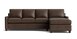 Leather Thin Track R Chaise Sectional
