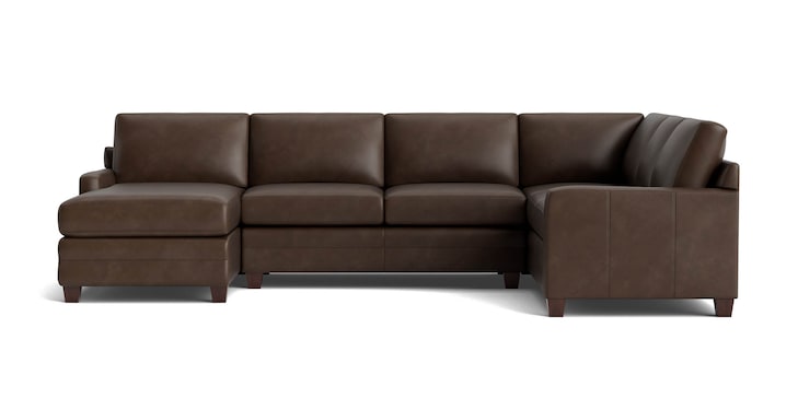 Leather Thin Track Arm U Sectional image number 0