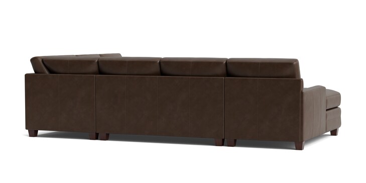 Leather Thin Track Arm U Sectional image number 3