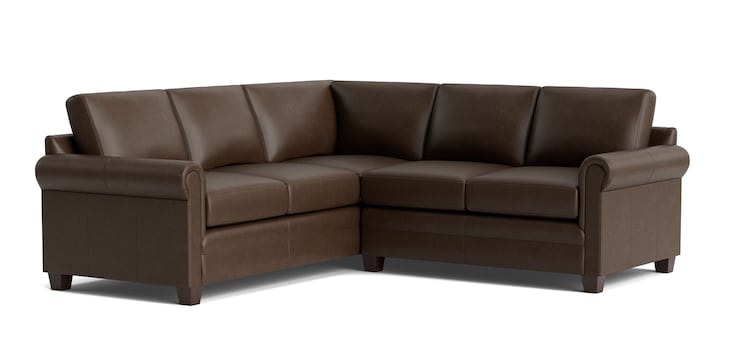Leather Panel Arm L-Shaped Sectional image number 0