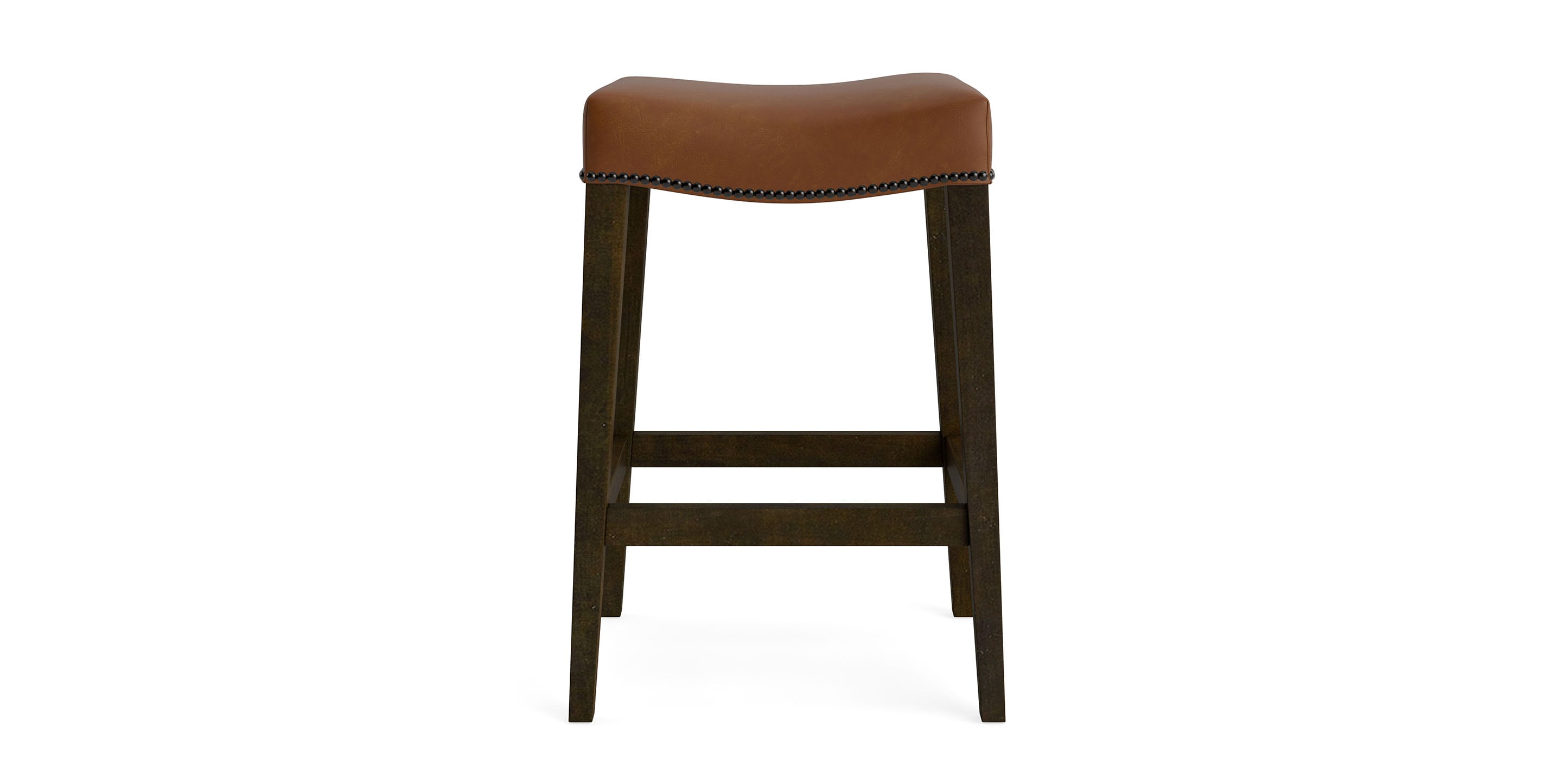 Vail Leather Saddle Counter Stool - Thumbnail 4