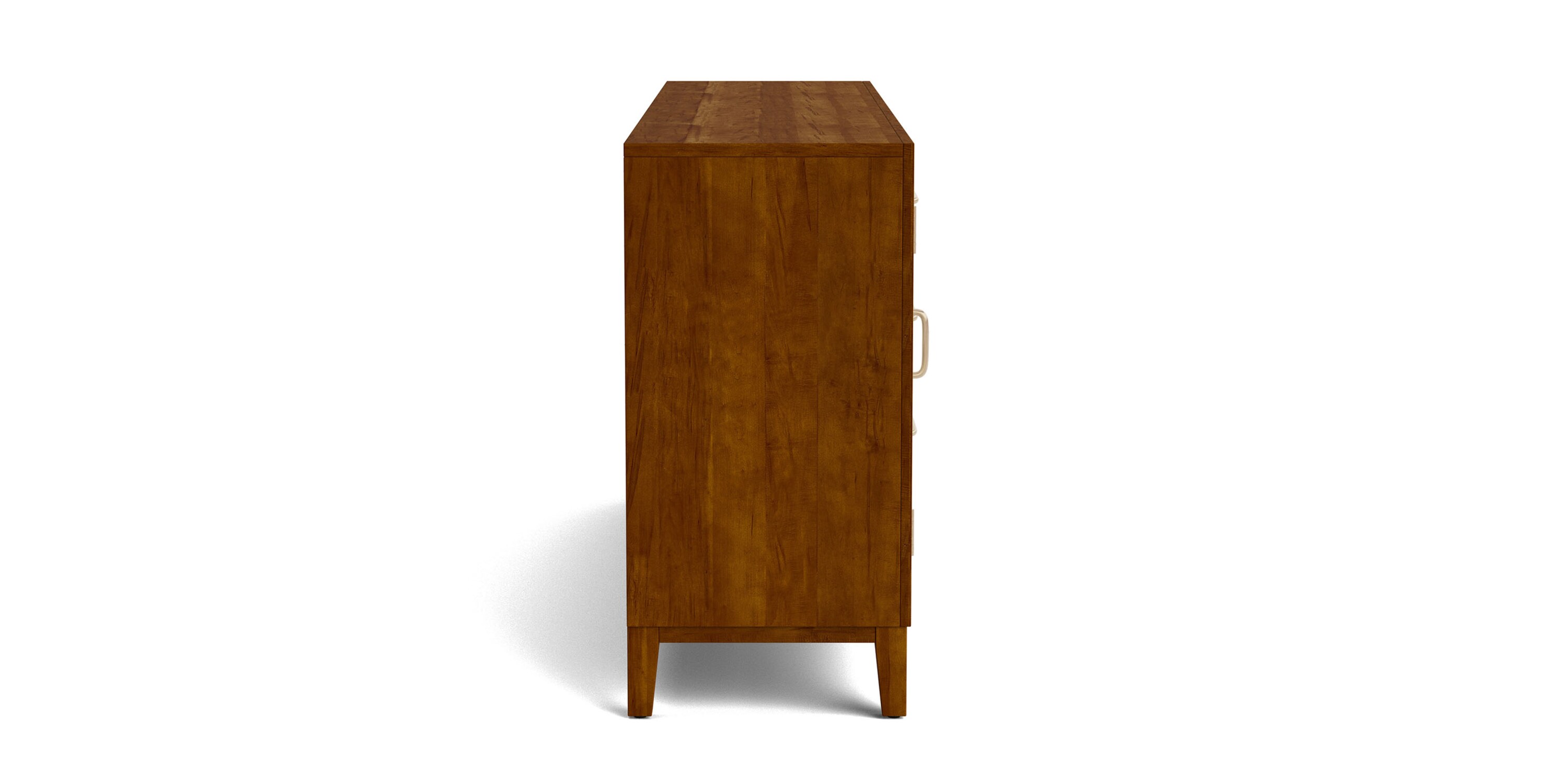 A tall wooden cabinet with a solid wood finish.