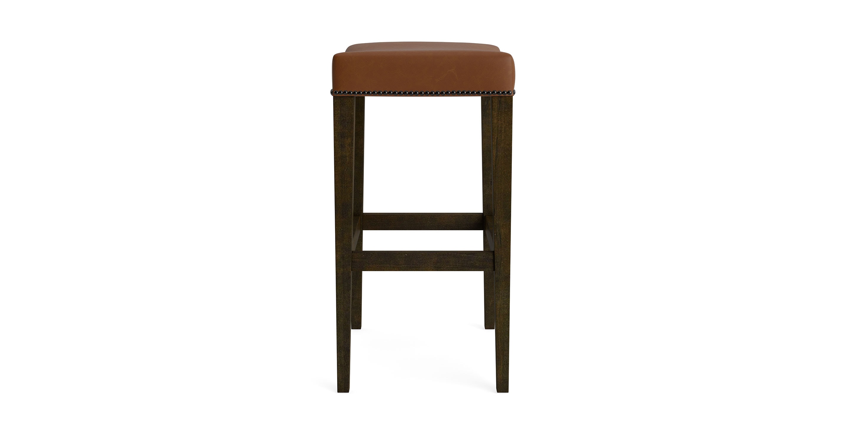 Vail Leather Saddle Bar Stool - Thumbnail 3