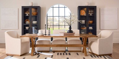 Banks Upholstered Dining Side Chair with Casters