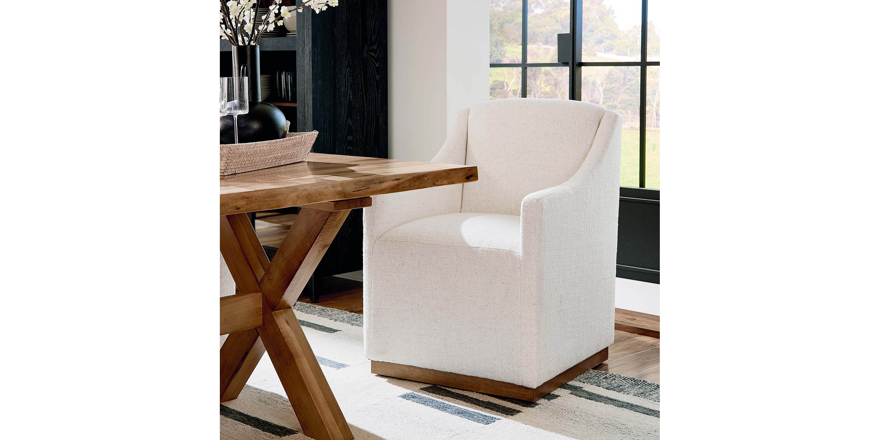 Arm Chair with Maple Base image number 1