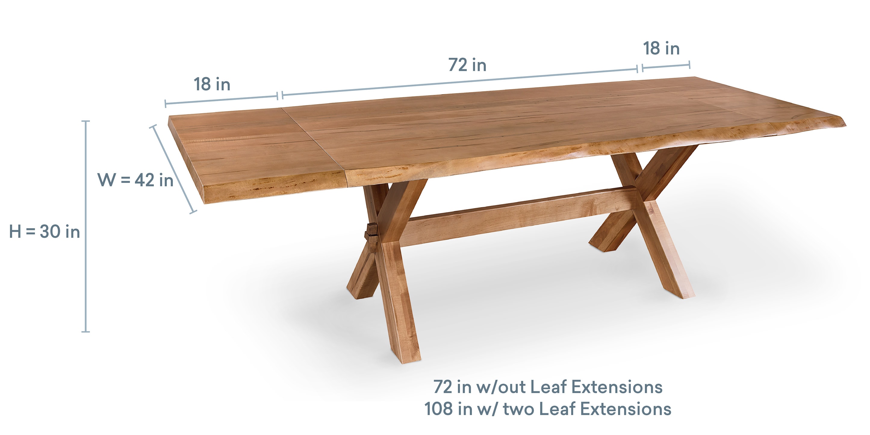 Crossbuck Live Edge Dining Table with Extendable Leaves | Bassett