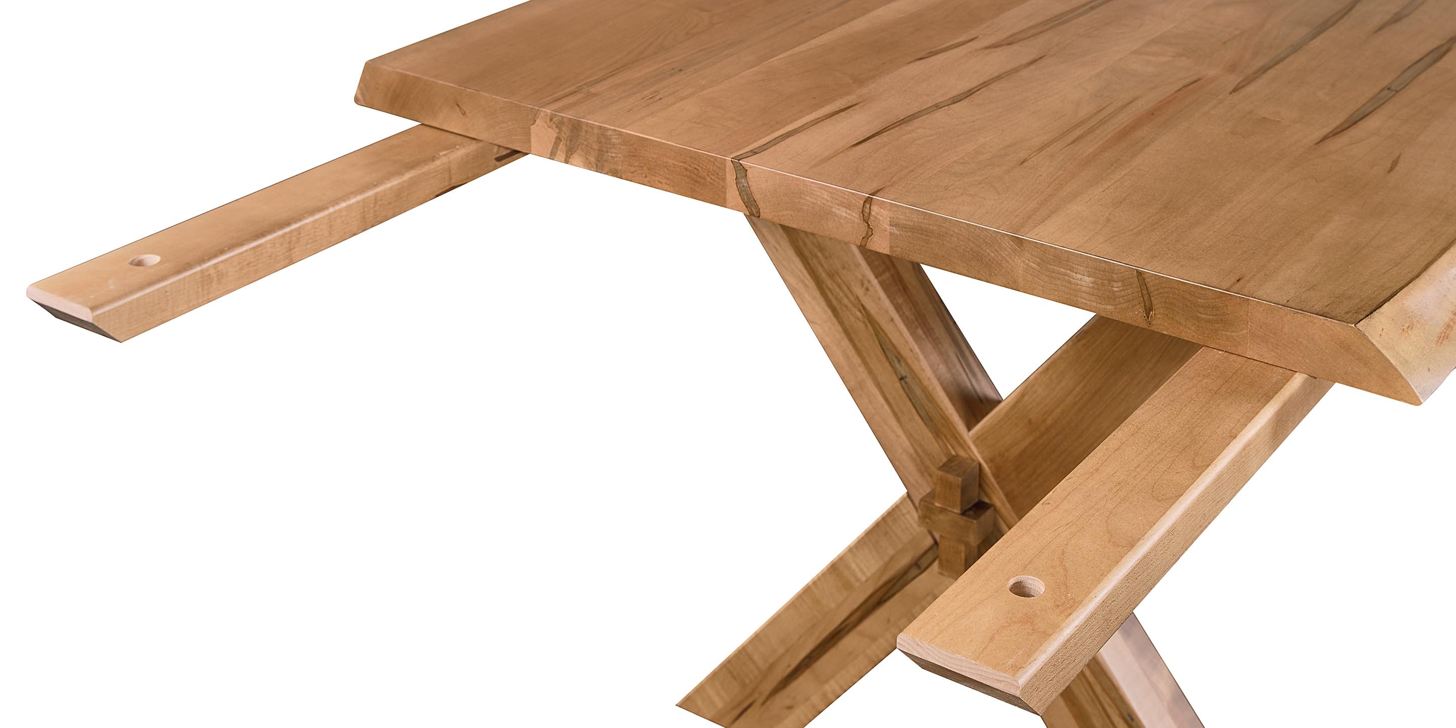 Crossbuck Live Edge Dining Table with Extendable Leaves | Bassett