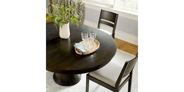 Origins Nichols Round Dining Table with Leaf | Bassett Furniture