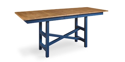 HideAway Solid Maple Trestle Extendable Counter Dining Table