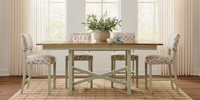 HideAway Solid Maple Trestle Extendable Counter Dining Table