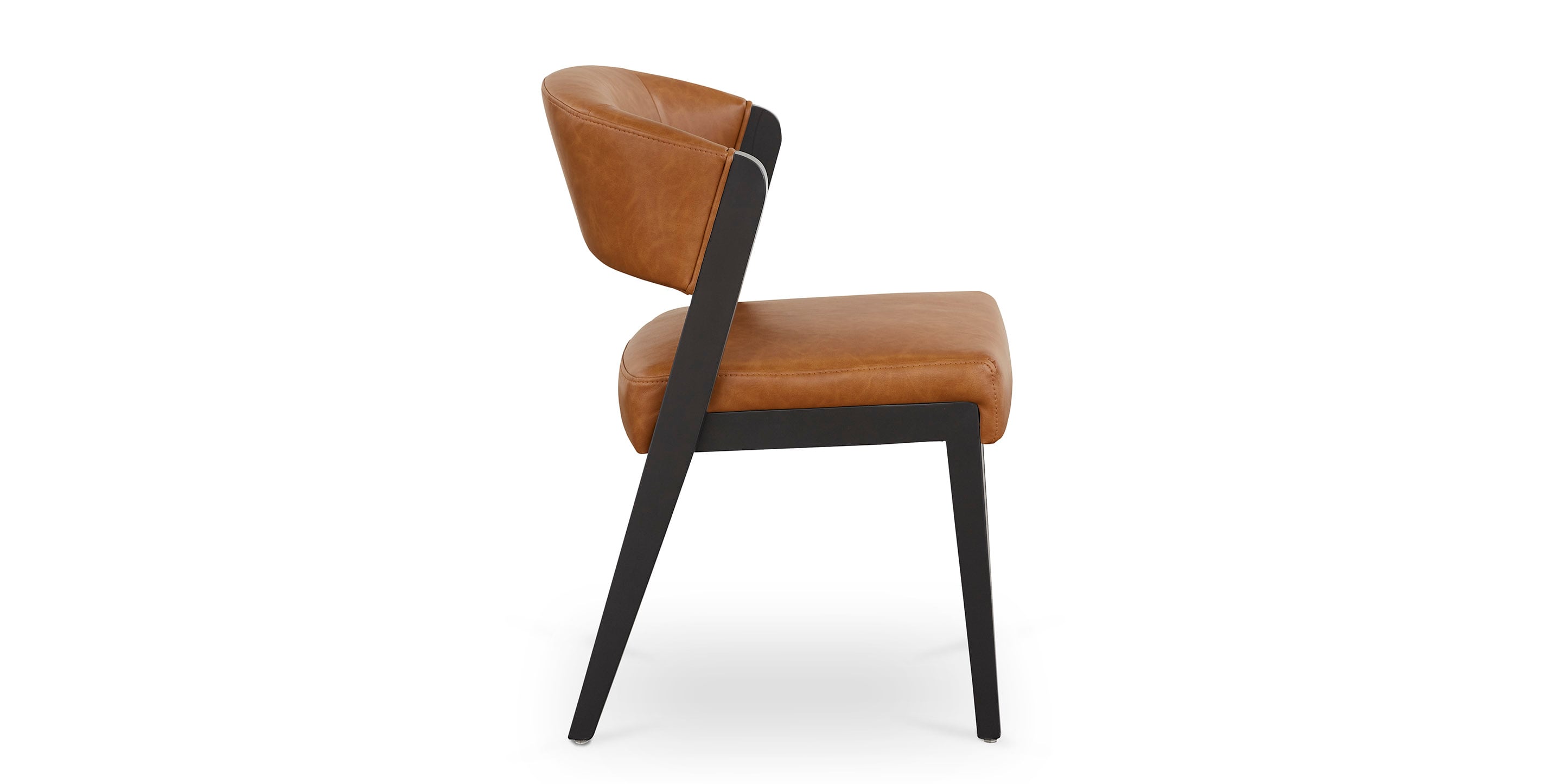 Asher Upholstered Faux Leather Dining Chair - Thumbnail 3