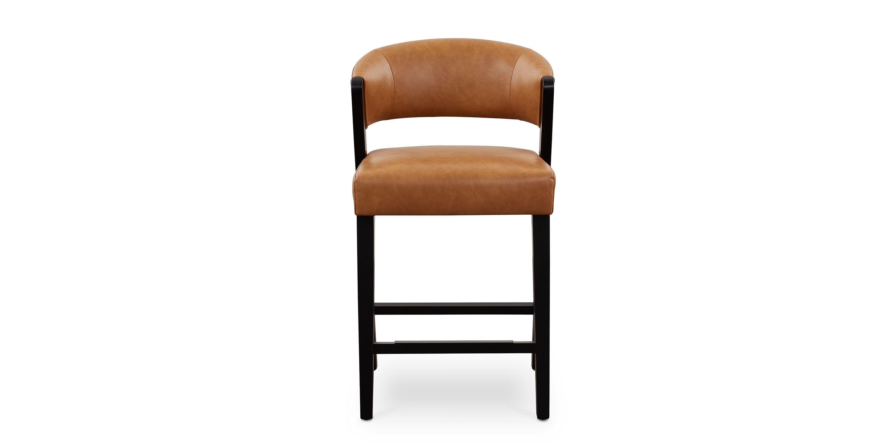 Asher Upholstered Faux Leather Counter Stool - Thumbnail 2