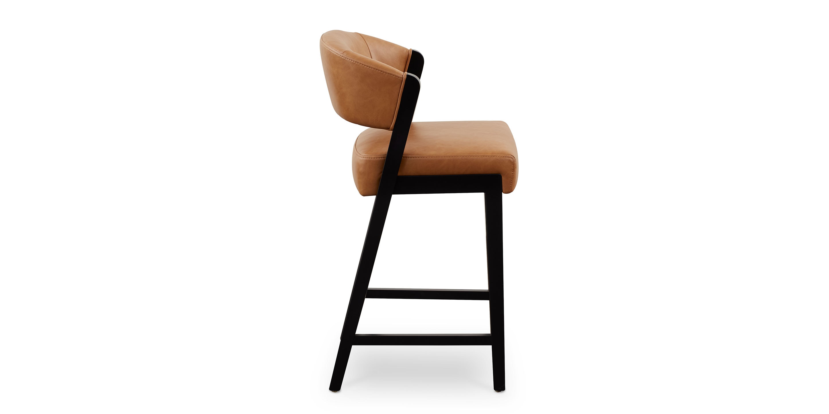 Asher Upholstered Faux Leather Counter Stool - Thumbnail 3