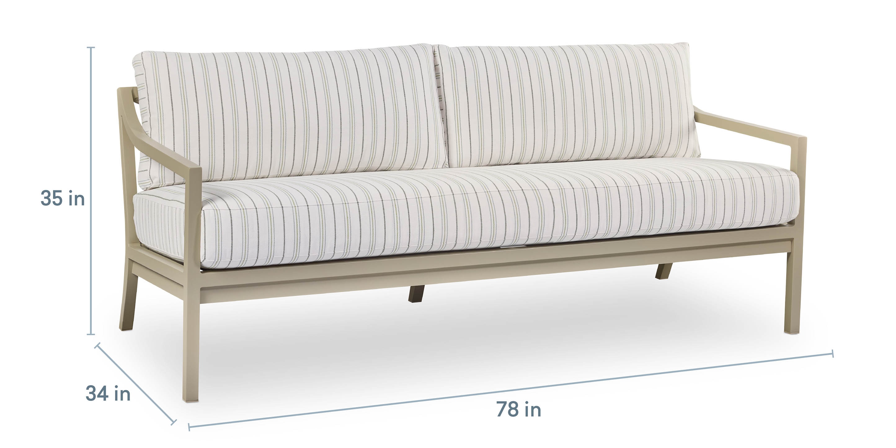 Susanna Outdoor Slope Arm Bench Sofa | Bassett Furniture