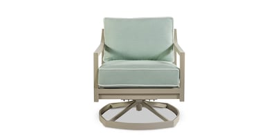 Susanna Outdoor Slope Arm Swivel Rocker with Welt