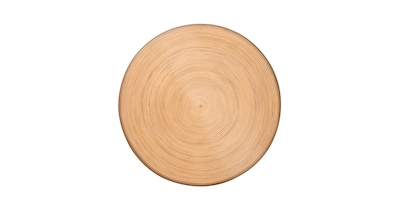 Catalina Woven Round Cocktail Table with Glass Top