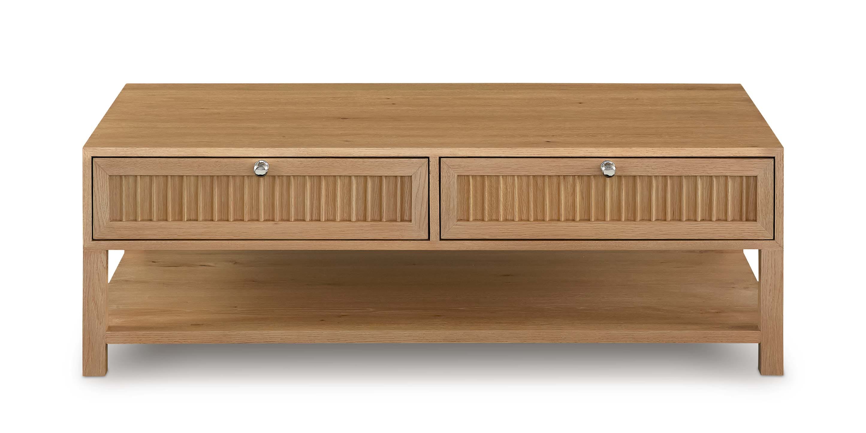 Newbury Ribbed Drawer Cocktail Table - Thumbnail 2