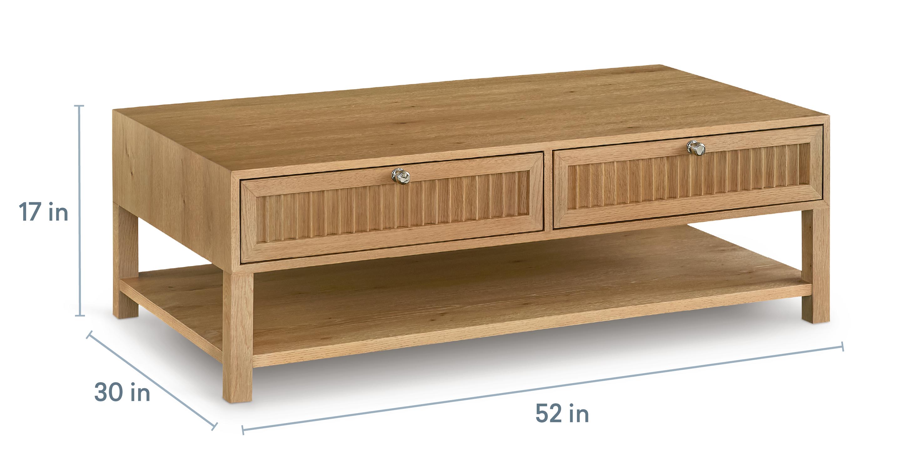 Newbury Ribbed Drawer Cocktail Table - Thumbnail 4
