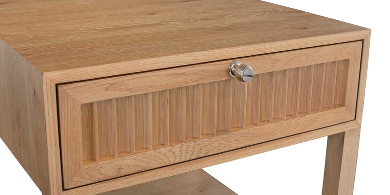 Ribbed Drawer End Table image number 3