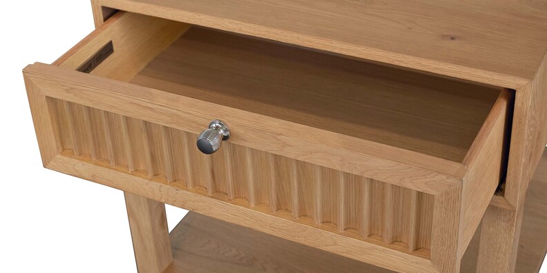 Ribbed Drawer End Table image number 4
