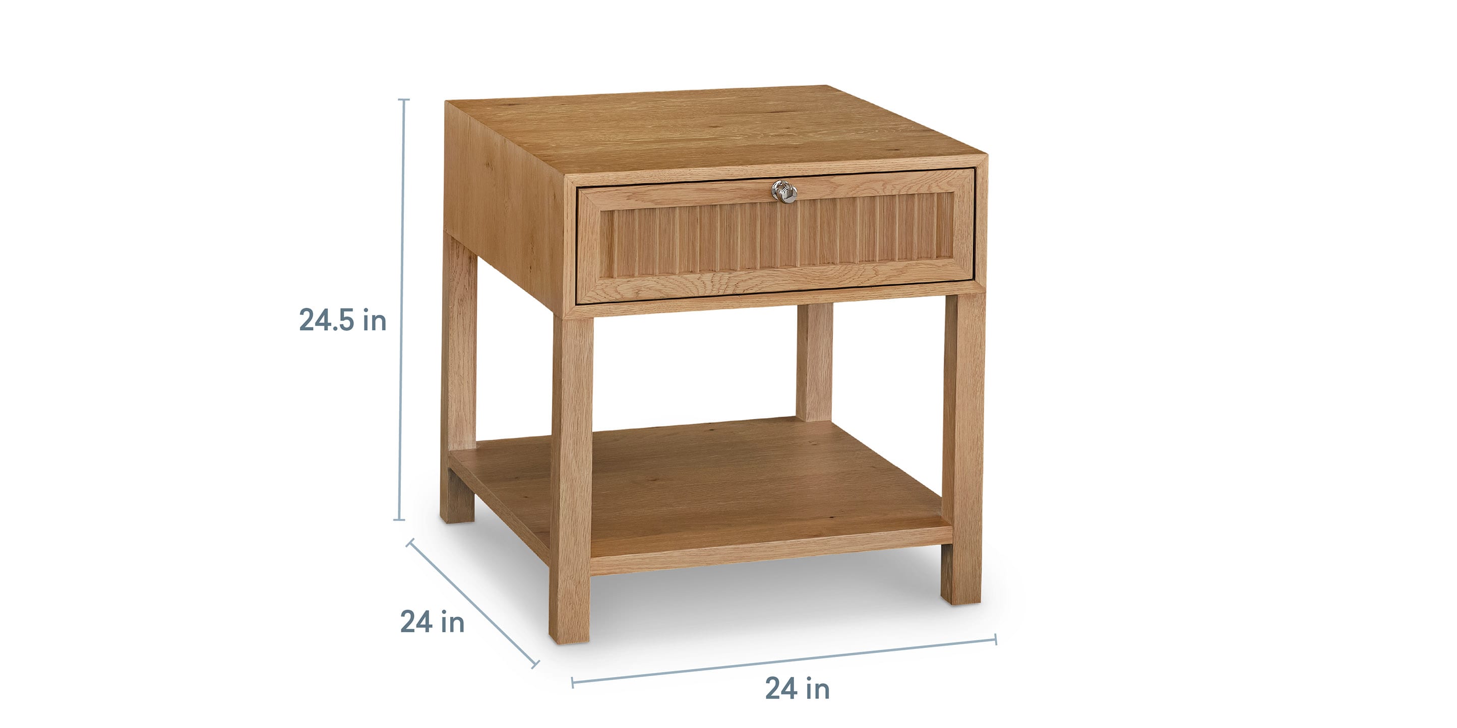 Newbury Ribbed Drawer End Table - Thumbnail 3