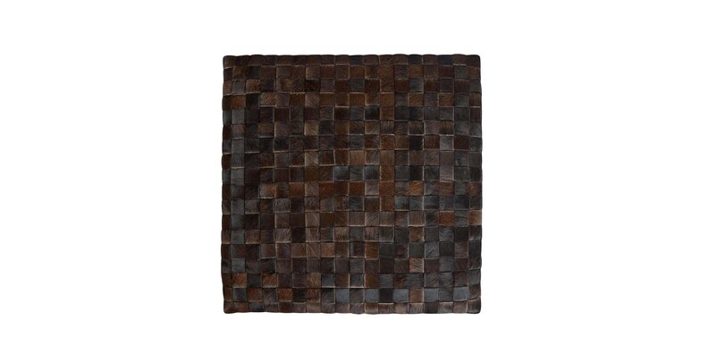 Ashton Leather Hide Woven Ottoman image number 2